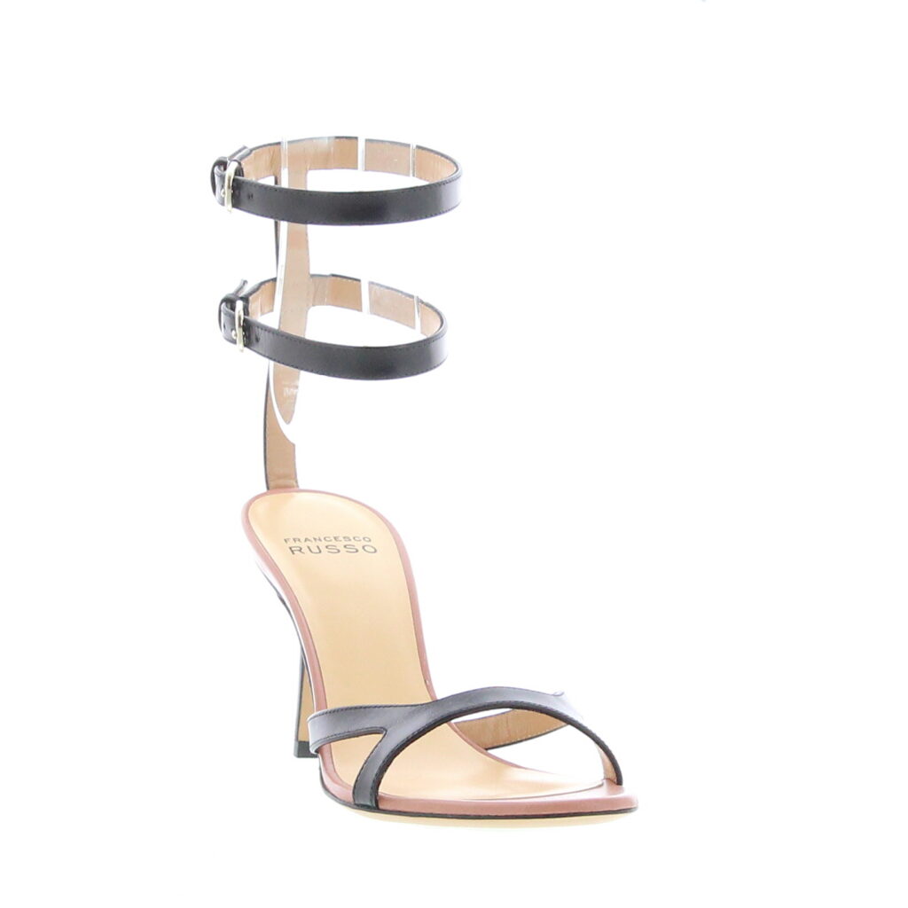 Francesco Russo - Two Ankle Strap Sandal - Black