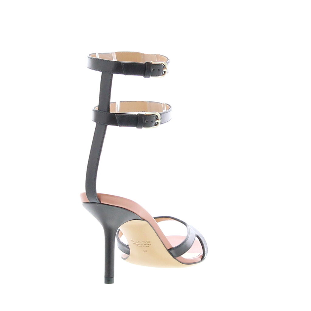 Francesco Russo - Two Ankle Strap Sandal - Black