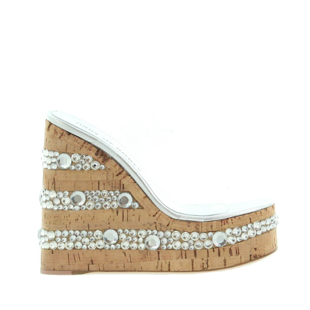 Haus Of Honey - Croco Crystal Mule - Clear
