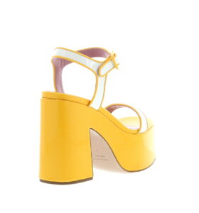 Haus Of Honey - Lacquer Doll Sandal - White / Yellow - Image 4