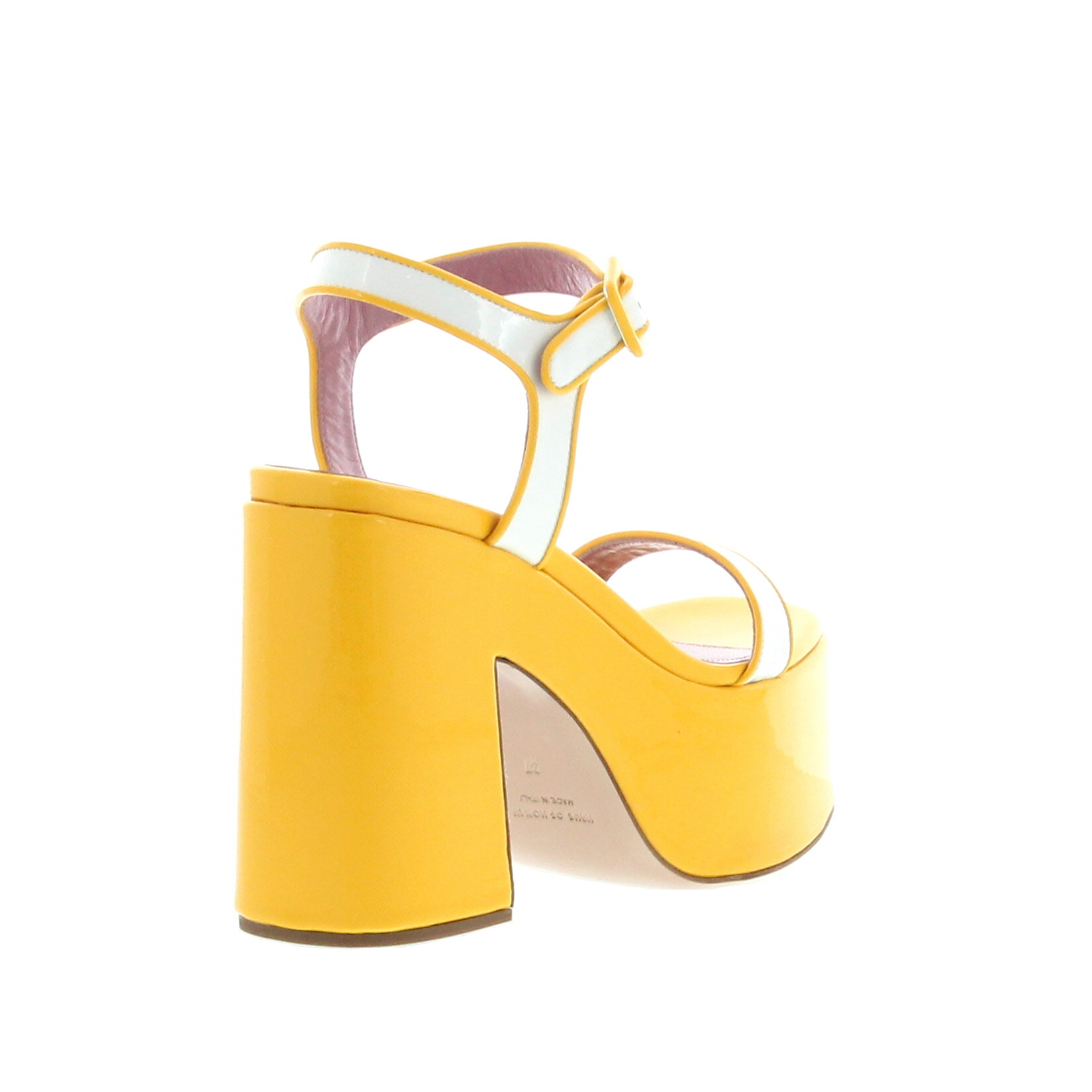 Haus Of Honey - Lacquer Doll Sandal - White / Yellow - Image 4