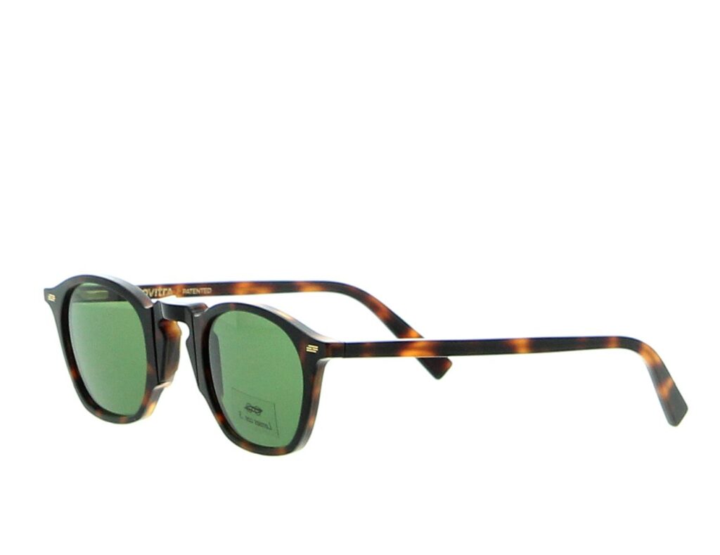 Movitra - Vezio Dark Havana with Green Lenses
