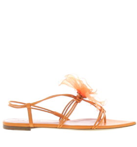 Nensi Dojaka - Flower Sandal Flat - Orange - Image 1