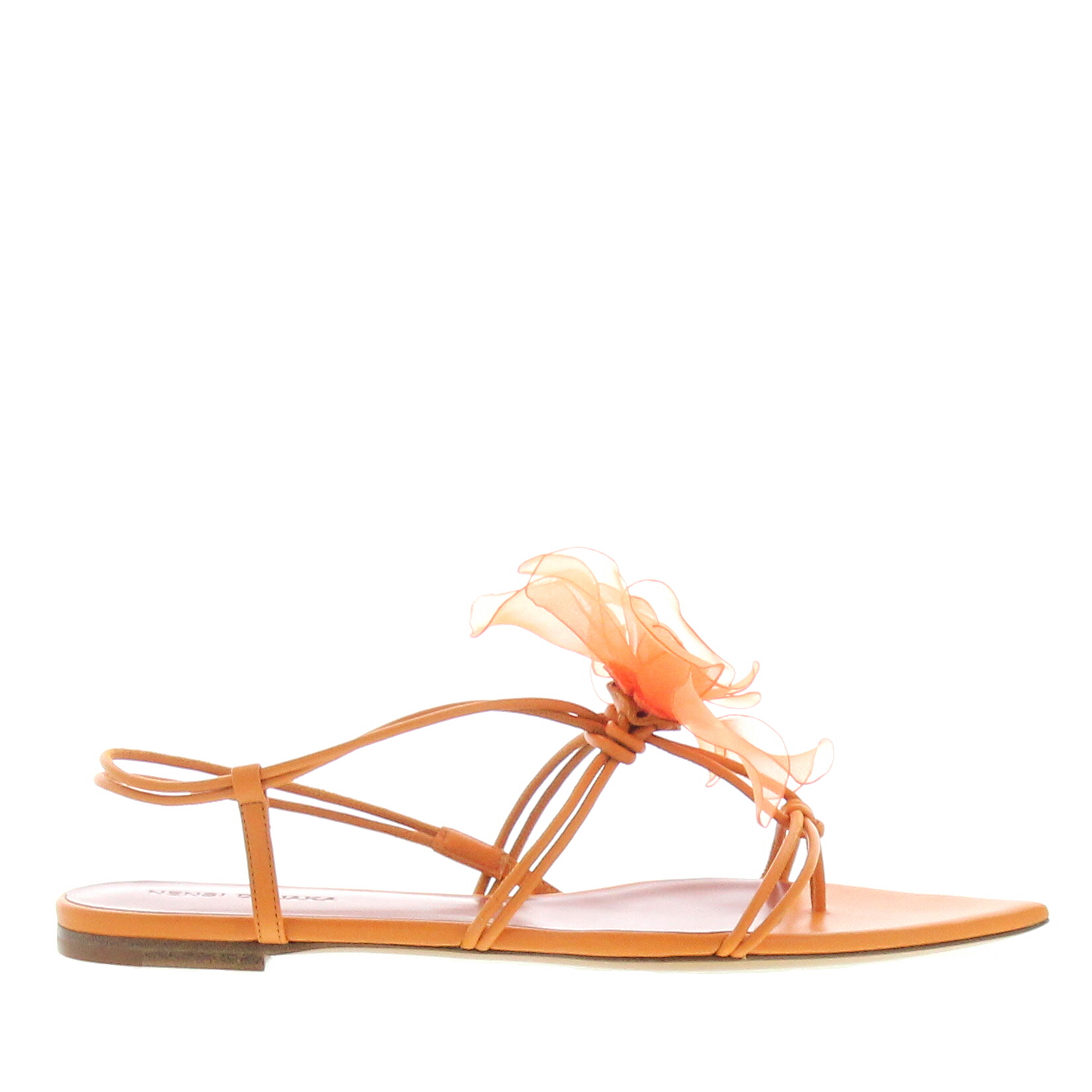 Nensi Dojaka - Flower Sandal Flat - Orange - Image 1