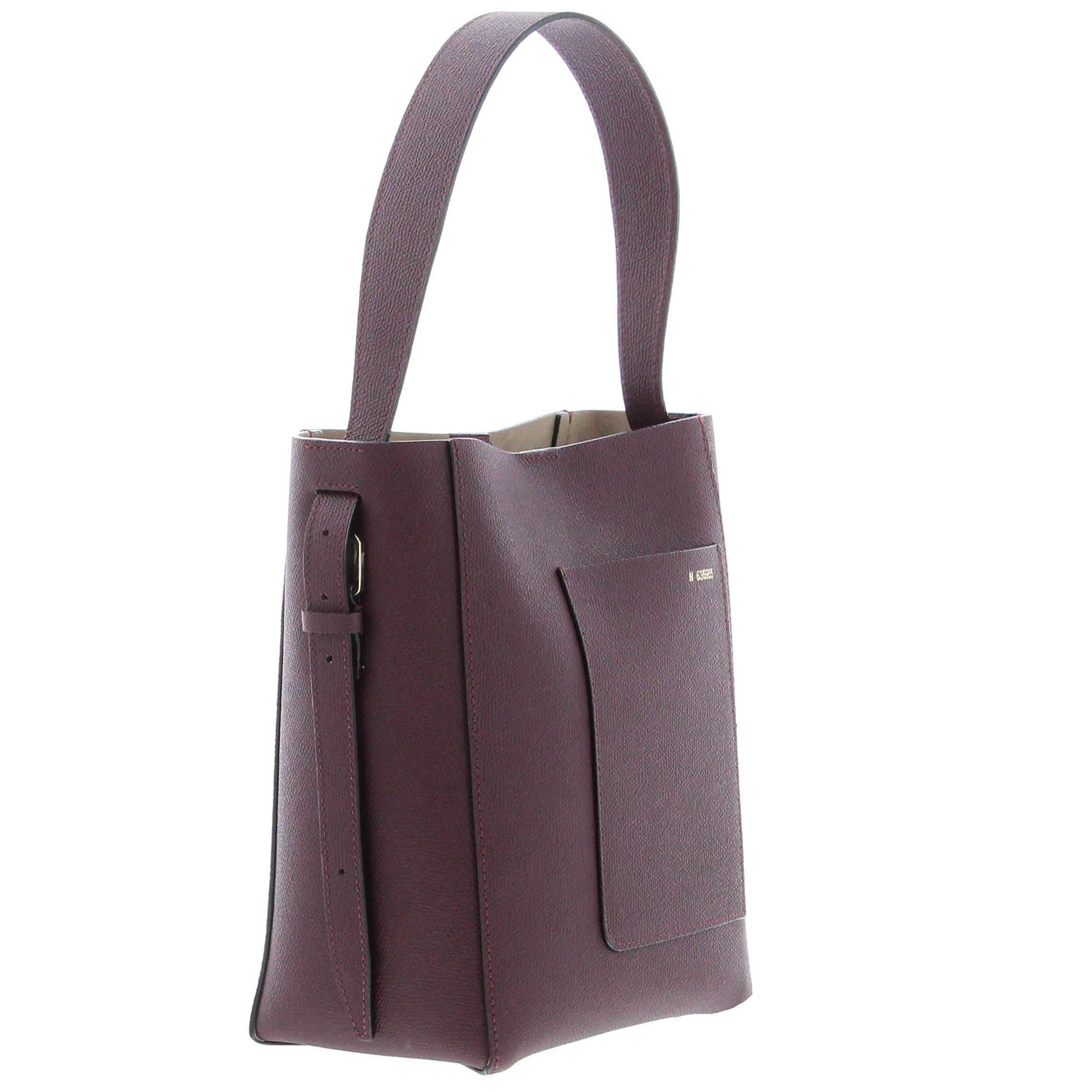 Valextra - Soft Bucket Mini Bag - Claret Red - Image 3